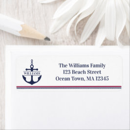 Etiqueta Dirección de devolución de anclaje naumático