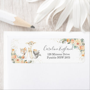 Etiqueta Dirección de devolución de animales de la flor ama