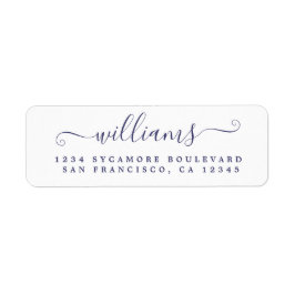 Etiqueta Dirección de devolución de apellido del guión azul