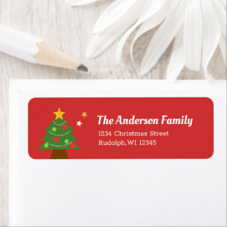 Etiqueta Dirección de devolución de árbol de navidad muy ma