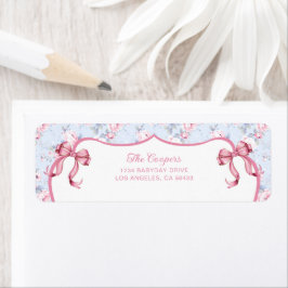 Etiqueta Dirección de devolución de arcos rosados de Shabby