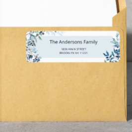 Etiqueta Dirección de devolución de Baby Shower Blueberry