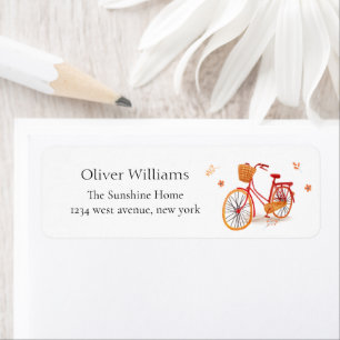 Etiqueta Dirección de devolución de baby shower de biciclet