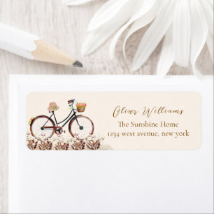 Etiqueta Dirección de devolución de baby shower de biciclet