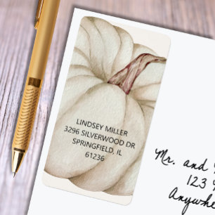 Etiqueta Dirección de devolución de Baby Shower de calabaza