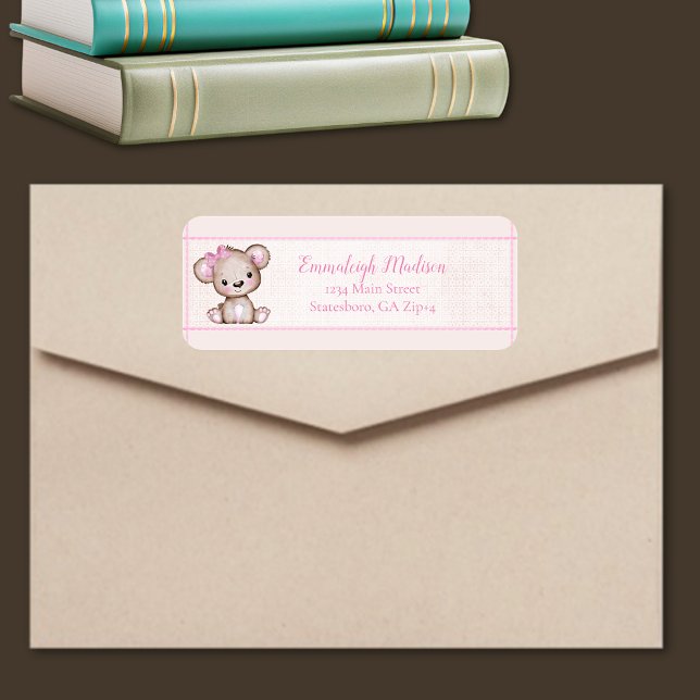 Etiqueta Dirección de devolución de Baby Shower de Cute Bro (Subido por el creador)