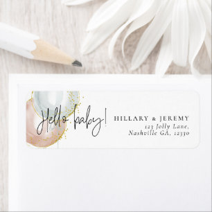 Etiqueta Dirección de devolución de Baby Shower de globo de