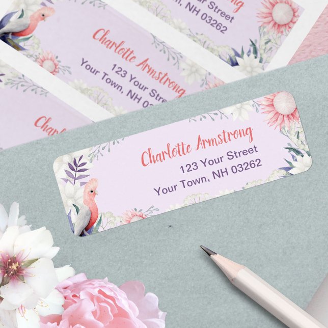 Etiqueta Dirección de devolución de baby shower de lavanda  (Enchanted Lavender Baby Shower Return Address Label ©Susanne Sachers - Sunny Mind 🌞)