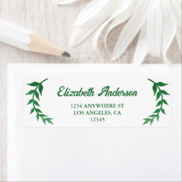 Etiqueta Dirección de devolución de Baby Shower de verde de