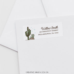Etiqueta Dirección de devolución de Baby Shower de Western