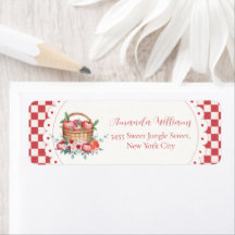 Dirección de devolución de baby shower Gingham Har