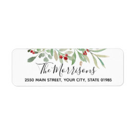 Etiqueta Dirección de devolución de berries rojas de color