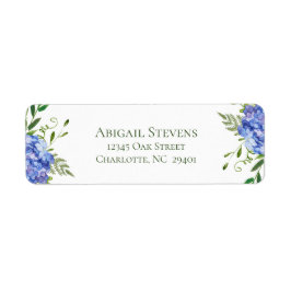 Etiqueta Dirección de devolución de Blue Hydrangeas Boda