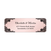 Dirección de devolución de boda de encaje floral n