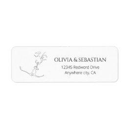 Etiqueta Dirección de devolución de Boda de la pareja de be