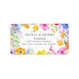 Etiqueta Dirección de devolución de Boda de las flores de c
