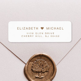 Etiqueta Dirección de devolución de Boda de oro blanco mode