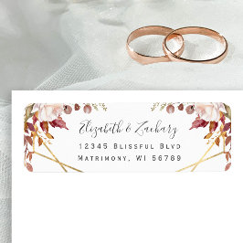 Etiqueta Dirección de devolución de boda de otoño floral do