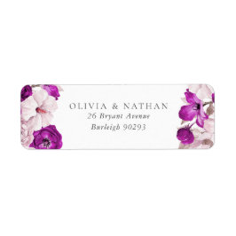 Etiqueta Dirección de devolución de Boda de Rubor Romantic 