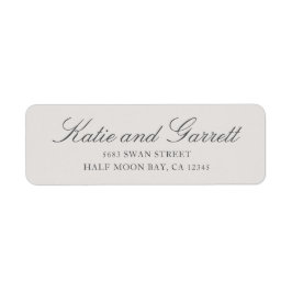 Etiqueta Dirección de devolución de Boda de script de color