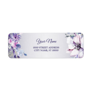 Etiqueta Dirección de devolución de boda floral rosa dorada