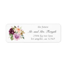 Dirección de devolución de boda floral Sr. y Sra. 