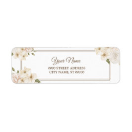 Etiqueta Dirección de devolución de boda moderna floral ros