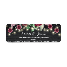 Etiqueta Dirección de devolución de Boda Rústica de cadenas