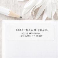 Dirección de devolución de boda simple en blanco y