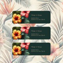 Dirección de devolución de Boda tropical hawaiano 
