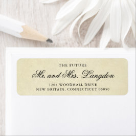 Etiqueta Dirección de devolución de boda vintage elegante