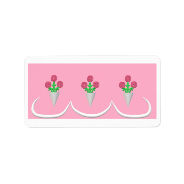 Etiqueta Dirección de devolución de Bouquet boda (Frente)