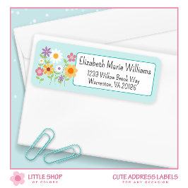 Etiqueta Dirección de devolución de Bouquet floral