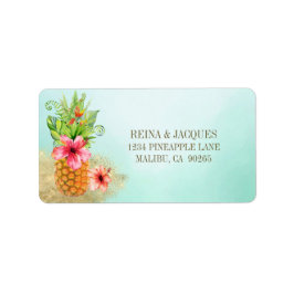 Etiqueta Dirección de devolución de Bouquet Floral de piña