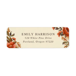 Etiqueta Dirección de devolución de Bouquets florales vinta