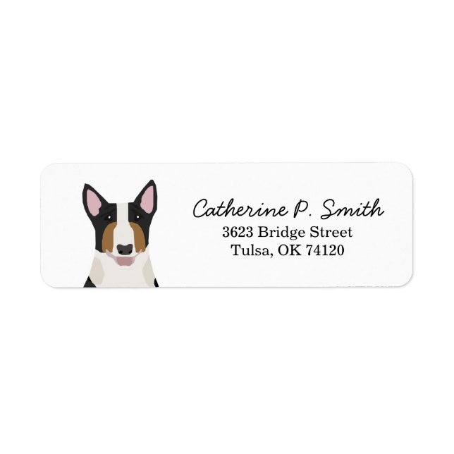 Etiqueta Dirección de devolución de Bull Terrier (Frente)