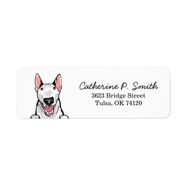 Etiqueta Dirección de devolución de Bull Terrier (Frente)