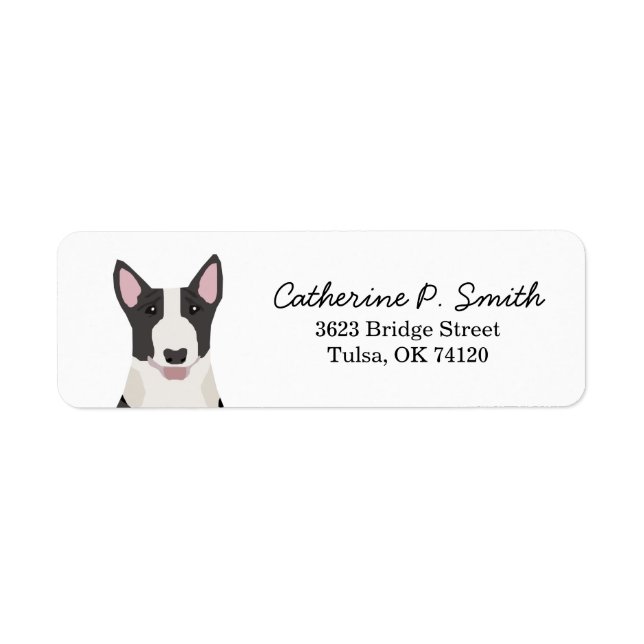 Etiqueta Dirección de devolución de Bull Terrier (Frente)