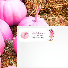 Etiqueta Dirección de devolución de calabaza rosa pequeña