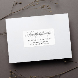 Etiqueta Dirección de devolución de caligrafía de agitación