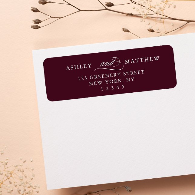 Etiqueta Dirección de devolución de caligrafía romántica bo (Subido por el creador)