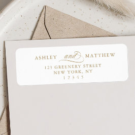 Etiqueta Dirección de devolución de caligrafía romántica do