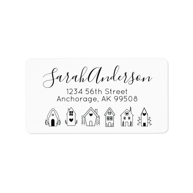 Etiqueta Dirección de devolución de casas inmobiliarias (Frente)