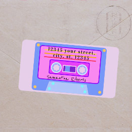 Etiqueta Dirección de devolución de cassette de vaporwave P