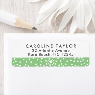 Etiqueta Dirección de devolución de Chica de puntos y coraz