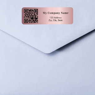 Etiqueta Dirección de devolución de código qr de negocios r
