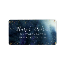 Etiqueta Dirección de devolución de color azul de la Marina