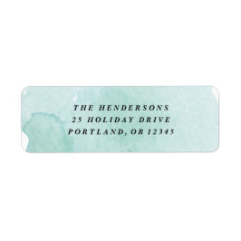 Etiqueta Dirección de devolución de color azul mínimo