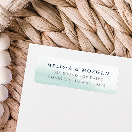 Etiqueta Dirección de devolución de color de agua costera d