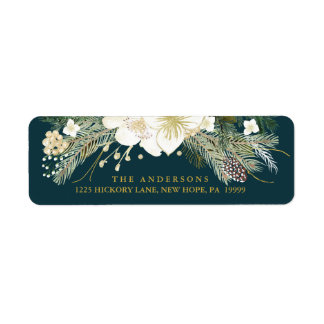 Etiqueta Dirección de devolución de color de agua de Navida